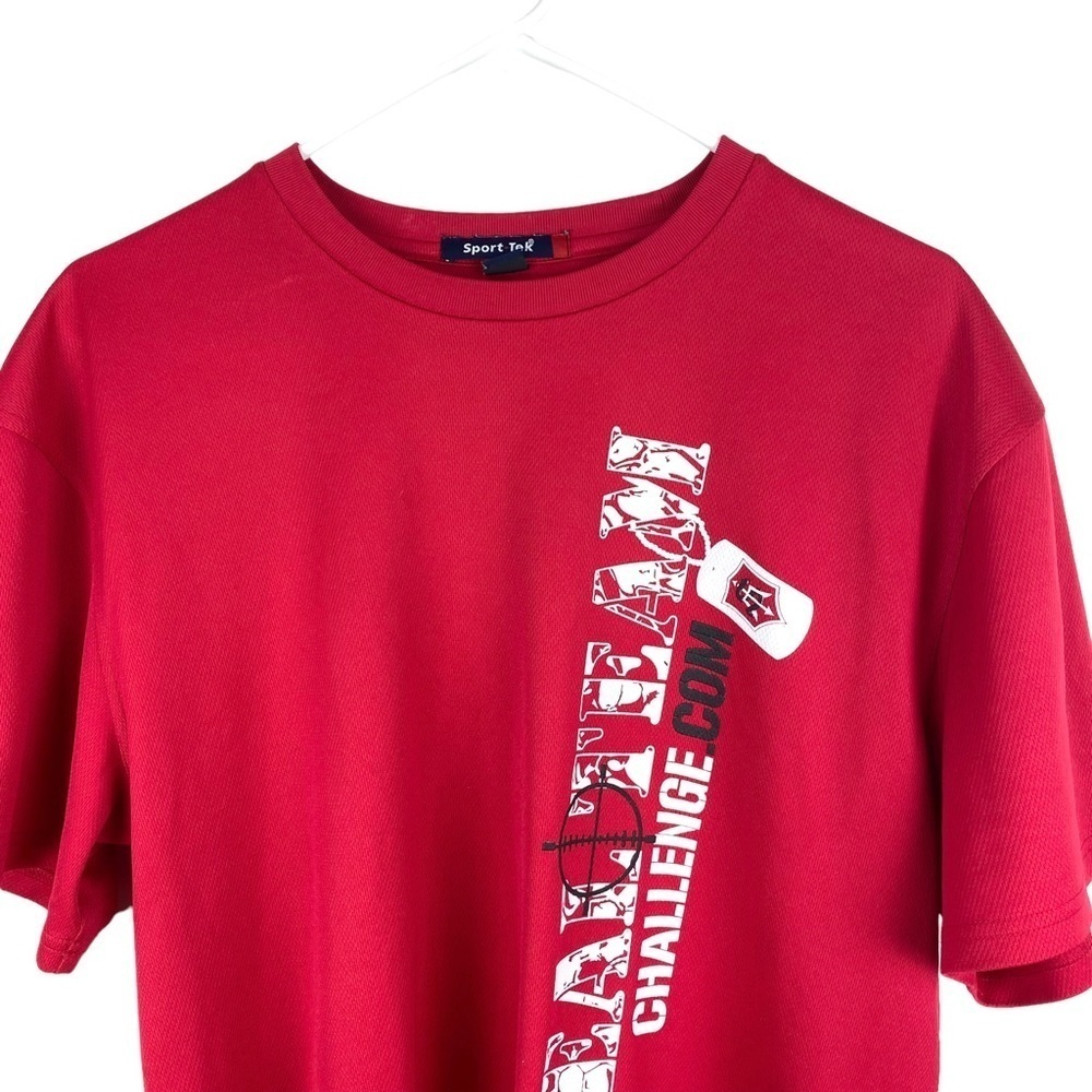 Men’s Sport Tek Seal Team Challenge Red Pullover Shirt Men’s Size L Short Sleeve - Picture 4 of 9